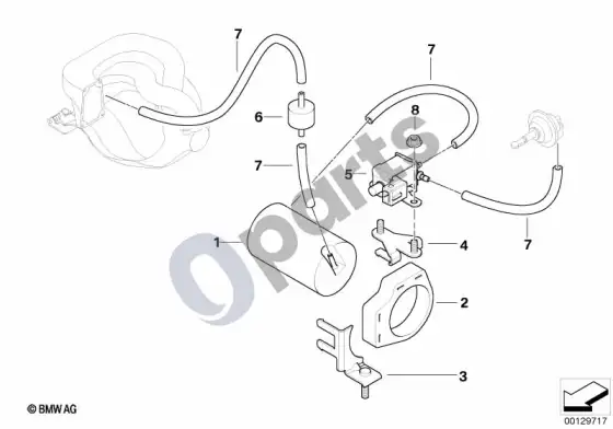 BMW Z3 E36 vakuuminis valdymas - variklis; ... - 1994.01 – schema