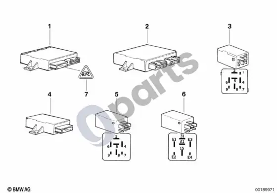 BMW Z3 E36 kėbulo valdymo blokai ir moduliai – schema