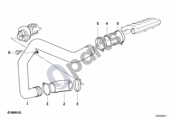BMW Z3 E36 įsiurbimo kolektorius / pripūtimo oro kanalas – schema
