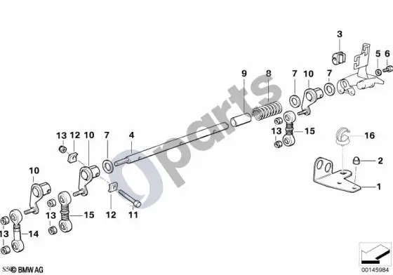 BMW Z3 E36 akceleratoriaus pedalas – schema