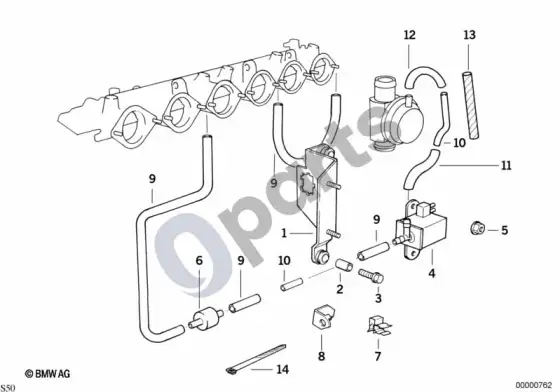 BMW Z3 E36 vakuuminis valdymas, variklis – schema