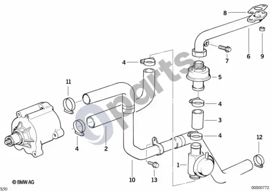 BMW Z3 E36 išmetamųjų dujų valymo oro siurblys – schema
