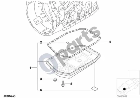 BMW Z4 E85 E86 A5S325Z alyvos karteris – schema