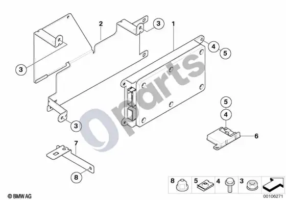 BMW Z4 E85 E86 atskiros dalys, SA 638, bagažinė – schema