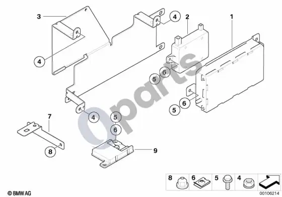 BMW Z4 E85 E86 atskiros dalys, SA 644, bagažinė – schema