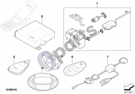 BMW Z4 E85 E86 autonominio šildytuvo/vėdinimo montavimo komplektas – schema