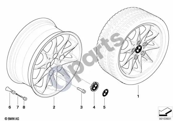BMW Z4 E85 E86 BMW LA ratlankis, žvaigždinių stipinų 104 – schema