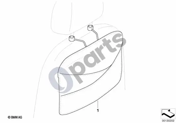 BMW Z4 E85 E86 drabužių pakabinimo kabliukas – schema