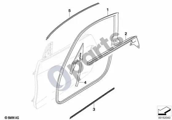 BMW Z4 E85 E86 durų sandariklis – schema