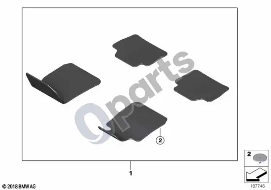 BMW Z4 E85 E86 grindų kilimėlis, atnaujintas – schema