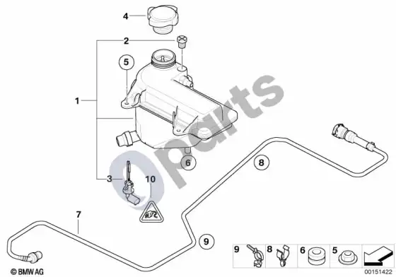 BMW Z4 E85 E86 išsiplėtimo bakelis / vamzdeliai – schema