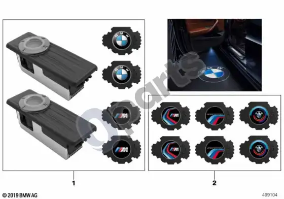BMW Z4 E85 E86 LED durų projektorius – schema