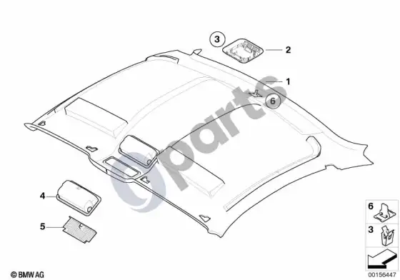 BMW Z4 E85 E86 lubų apmušalas – schema
