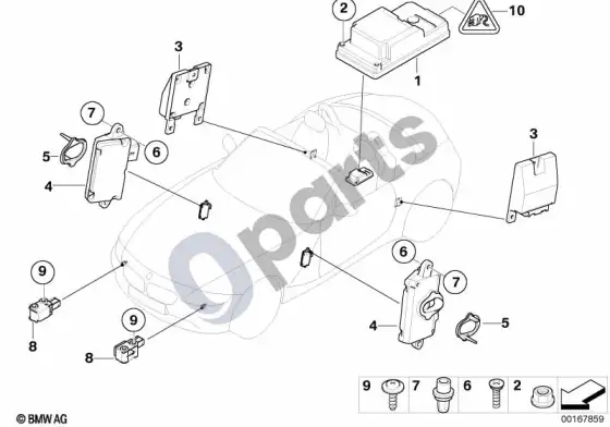 BMW Z4 E85 E86 oro pagalvės elektros dalys; ... - 2006.01 – schema