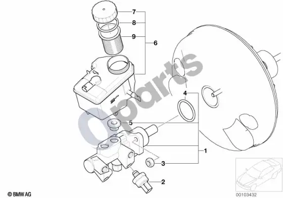 BMW Z4 E85 E86 pagrindinis stabdžių cilindras; ... - 2006.01 – schema