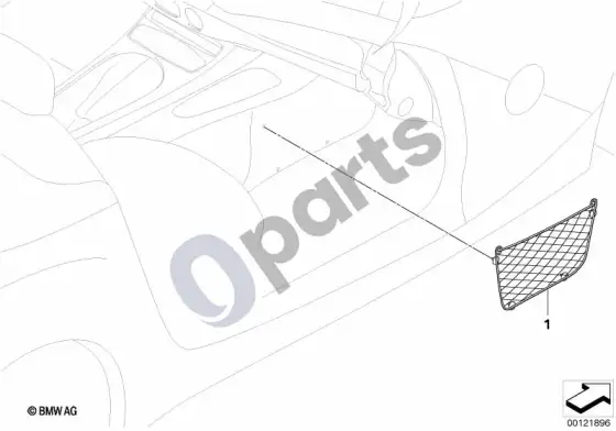 BMW Z4 E85 E86 papildomas įrengimas, bagažinės grindų tinklelis – schema
