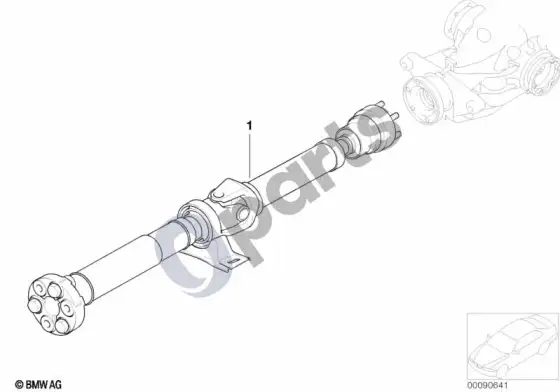 BMW Z4 E85 E86 pavaros velenas (vienodo kampinio greičio šarnyras) – schema