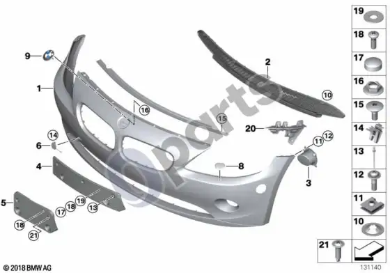 BMW Z4 E85 E86 priekinė apdailos plokštė – schema