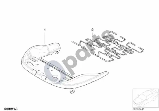 BMW Z4 E85 E86 priekinės sėdynės rėmas mech./el./atskiros dalys – schema