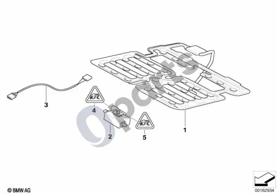BMW Z4 E85 E86 sėdynės užimtumo atpažinimo elektriniai komponentai – schema