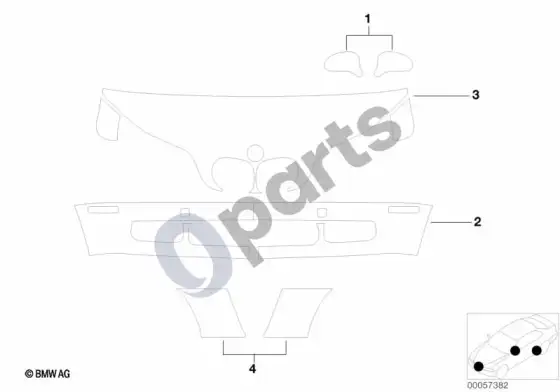 BMW Z4 E85 E86 skaidrus uždengimas; 2006.01 - ... – schema