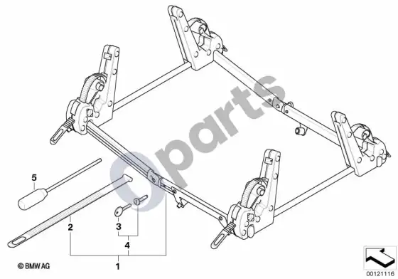 BMW Z4 E85 E86 slidžių / snieglenčių laikiklis – schema