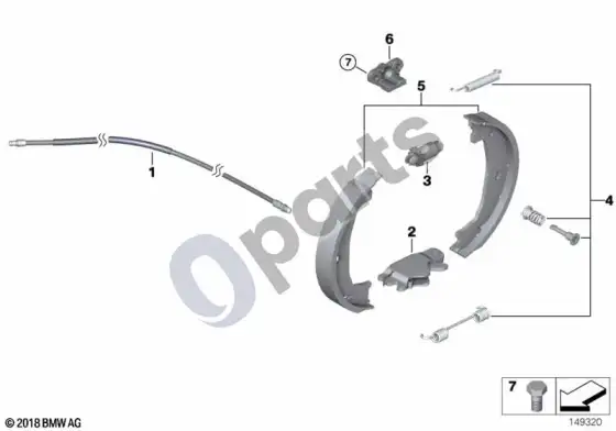 BMW Z4 E85 E86 stovėjimo stabdys / stabdžių kaladėlės – schema