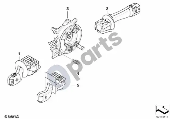 BMW Z4 E85 E86 vairo kolonėlės/greičio palaikymo sistemos jungiklis – schema