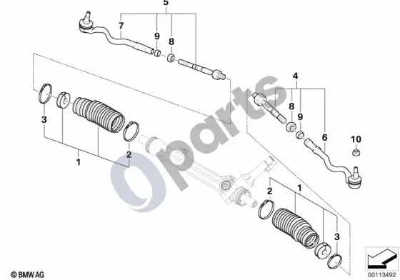 BMW Z4 E85 E86 vairo trauklės / skersinės trauklės – schema