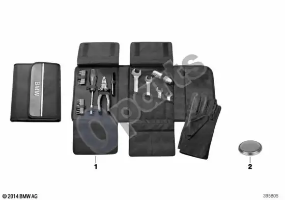 BMW Z4 E85 E86 vairuotojo naudingų priemonių rinkinys – schema