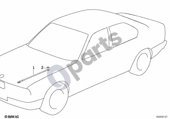BMW Z4 E85 E86 variklio dangčio įžeminimo juosta – schema
