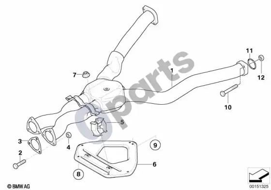 BMW Z4 E85 E86 vidurinis duslintuvas – schema