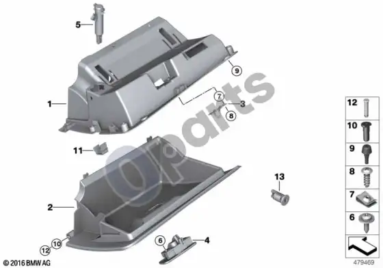 BMW Z4 E85 E86 daiktadėžė – schema