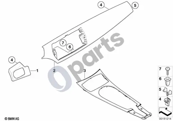 BMW Z4 E85 E86 dekoratyvinės juostelės, aliuminio – schema