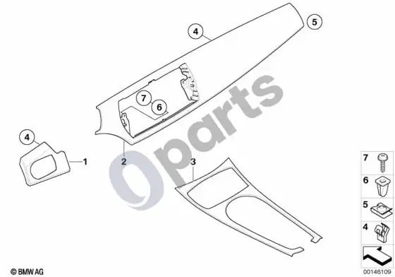 BMW Z4 E85 E86 dekoratyvinės juostelės, oda – schema