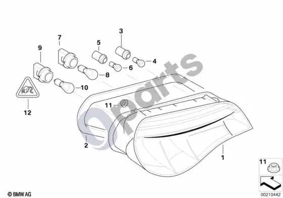 BMW Z4 E85 E86 galinis žibintas (Z4 E85 z42.0i) – schema