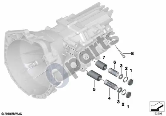 BMW Z4 E85 E86 GS6-17BG pavarų perjungimo dalys (Z4 E85 z42.0i) – schema