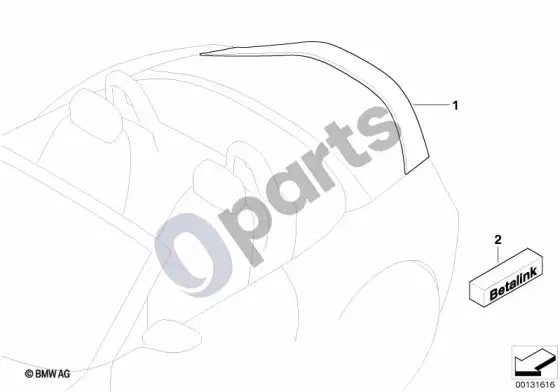 BMW Z4 E85 E86 m performance galinis spoileris – schema