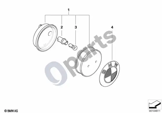 BMW Z4 E85 E86 papildomas posūkio rodiklio žibintas – schema