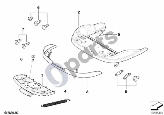 BMW Z4 E85 E86 priekinė sėdynė, sėdynės rėmas – schema