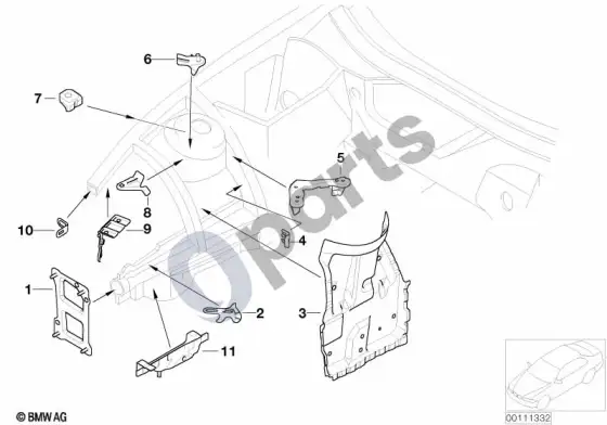 BMW Z4 E85 E86 priekinis kėbulo laikiklis, dešinys (Z4 E85 z42.0i) – schema