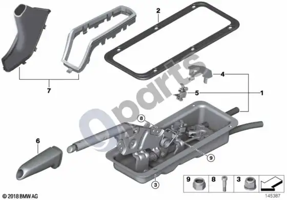 BMW Z4 E85 E86 rankinio stabdžio svirtis (Z4 E85 z42.0i) – schema