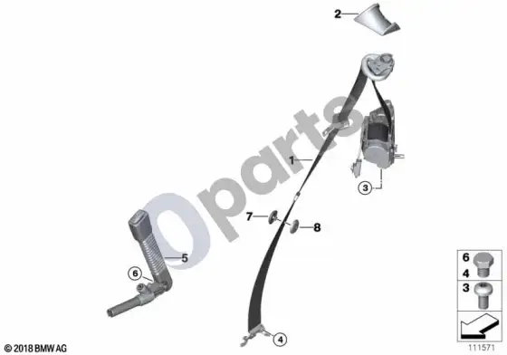 BMW Z4 E85 E86 saugos diržai (Z4 E85 z42.0i) – schema