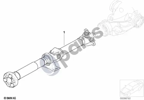 BMW Z4 E85 E86 kardaninis velenas / šarnyras (Z4 E85 z42.2i) – schema
