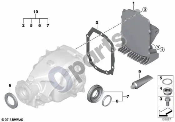 BMW Z4 E85 E86 galinės pavaros tarpiklių komplektas (Z4 E85 z42.5si) – schema