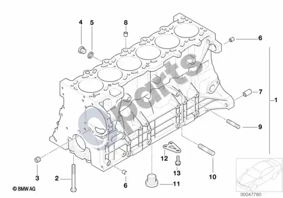 BMW Z4 E85 E86 variklio blokas (Z4 E85 z43.0i) – schema