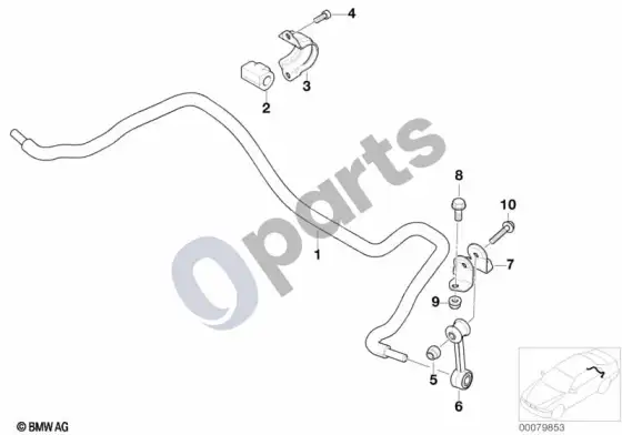 BMW Z4 E85 E86 galinis stabilizatorius (Z4 E85 z4m3.2) – schema