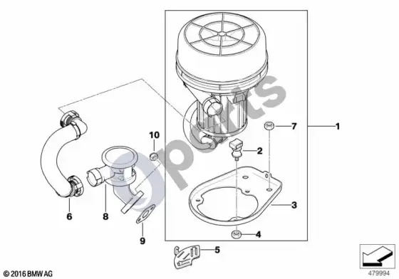 BMW Z4 E85 E86 išmetamųjų dujų valymo oro siurblys (Z4 E85 z4m3.2, Z4 E86 z4m3.2) – schema