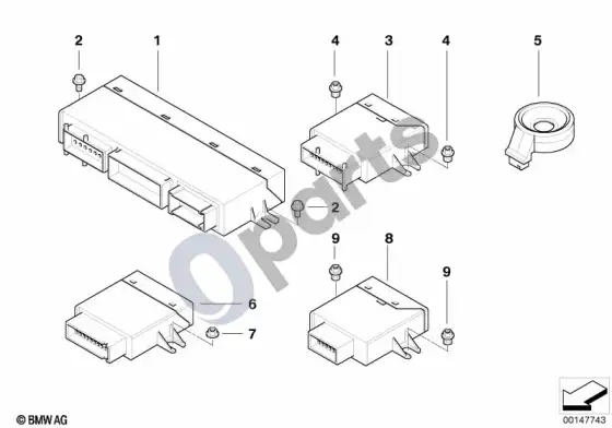BMW Z4 E85 E86 kėbulo valdymo blokai ir moduliai – schema