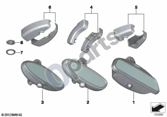 BMW Z4 E85 E86 salono veidrodėlis (Z4 E86 z43.0si) – schema
